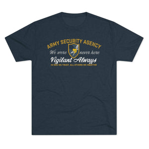 Army Security Agency Triblend Athletic Shirt T-Shirt Printify Tri-Blend Vintage Navy S 