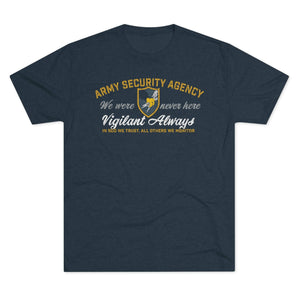 Army Security Agency Triblend Athletic Shirt T-Shirt Printify Tri-Blend Vintage Navy S 