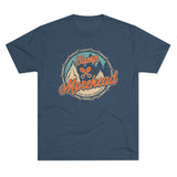 Camp Morehead Afghanistan Camping Badge Triblend Shirt T-Shirt Printify Tri-Blend Indigo S 