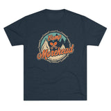 Camp Morehead Afghanistan Camping Badge Triblend Shirt T-Shirt Printify Tri-Blend Vintage Navy S 