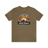 Distressed Atropian Liberation Team Badge Athletic Fit Short Sleeve Tee T-Shirt Printify S Heather Olive 