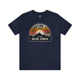 Distressed Atropian Liberation Team Badge Athletic Fit Short Sleeve Tee T-Shirt Printify S Navy 
