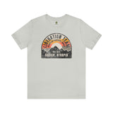 Distressed Atropian Liberation Team Badge Athletic Fit Short Sleeve Tee T-Shirt Printify S Silver 