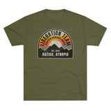 Distressed Atropian Liberation Team Badge Triblend Athletic Shirt T-Shirt Printify Tri-Blend Military Green S 
