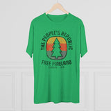 Free Pineland Camping Badge Triblend Athletic Shirt T-Shirt Printify 