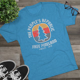 Free Pineland Camping Badge Triblend Athletic Shirt T-Shirt Printify 