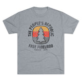 Free Pineland Camping Badge Triblend Athletic Shirt T-Shirt Printify Tri-Blend Premium Heather S 