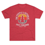 Free Pineland Camping Badge Triblend Athletic Shirt T-Shirt Printify Tri-Blend Vintage Red L 