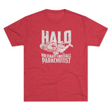 HALO Military Freefall Triblend Athletic Shirt T-Shirt Printify Tri-Blend Vintage Red M 