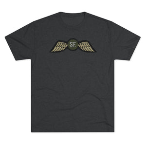Jedburgh Distressed Wings OD EDITION Triblend Shirt T-Shirt Printify Tri-Blend Vintage Black S 