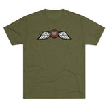 Jedburgh Distressed Wings Triblend Shirt T-Shirt Printify Tri-Blend Military Green L 