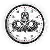 Jumpmaster Wings Wall clock Home Decor Printify Black White 10"