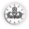 Jumpmaster Wings Wall clock Home Decor Printify White White 10"