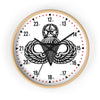 Jumpmaster Wings Wall clock Home Decor Printify Wooden Black 10"
