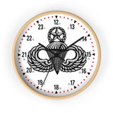 Jumpmaster Wings Wall clock Home Decor Printify Wooden Black 10"