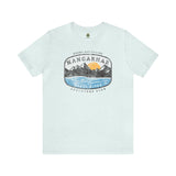Nangarhar Hiking and Fishing Adventure Club Badge Athletic Fit Short Sleeve Tee T-Shirt Printify L Heather Ice Blue 