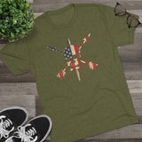Nous Defions American Flag Triblend Athletic Shirt T-Shirt Printify 