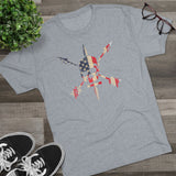 Nous Defions American Flag Triblend Athletic Shirt T-Shirt Printify 