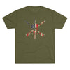 Nous Defions American Flag Triblend Athletic Shirt T-Shirt Printify Tri-Blend Military Green M 