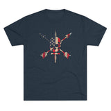 Nous Defions American Flag Triblend Athletic Shirt T-Shirt Printify Tri-Blend Vintage Navy M 