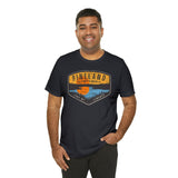 Pineland Distressed Camping Badge Athletic Fit Short Sleeve Tee T-Shirt Printify 