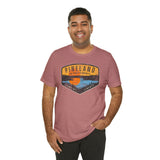 Pineland Distressed Camping Badge Athletic Fit Short Sleeve Tee T-Shirt Printify 