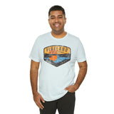 Pineland Distressed Camping Badge Athletic Fit Short Sleeve Tee T-Shirt Printify 