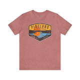 Pineland Distressed Camping Badge Athletic Fit Short Sleeve Tee T-Shirt Printify L Heather Mauve 