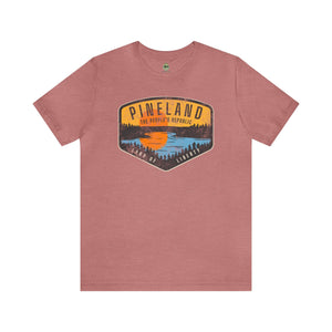 Pineland Distressed Camping Badge Athletic Fit Short Sleeve Tee T-Shirt Printify L Heather Mauve 