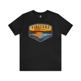 Pineland Distressed Camping Badge Athletic Fit Short Sleeve Tee T-Shirt Printify S Black 