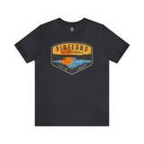 Pineland Distressed Camping Badge Athletic Fit Short Sleeve Tee T-Shirt Printify S Dark Grey 