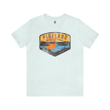 Pineland Distressed Camping Badge Athletic Fit Short Sleeve Tee T-Shirt Printify S Heather Ice Blue 