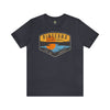 Pineland Distressed Camping Badge Athletic Fit Short Sleeve Tee T-Shirt Printify S Heather Navy 
