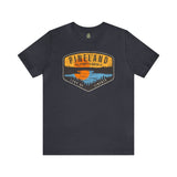 Pineland Distressed Camping Badge Athletic Fit Short Sleeve Tee T-Shirt Printify S Heather Navy 