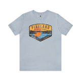 Pineland Distressed Camping Badge Athletic Fit Short Sleeve Tee T-Shirt Printify S Light Blue 