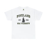 Pineland University Dark Logo Standard Fit Shirt T-Shirt Printify White S 