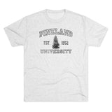 Pineland University Dark Logo Triblend Athletic Shirt T-Shirt Printify S Tri-Blend Heather White 