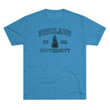 Pineland University Dark Logo Triblend Athletic Shirt T-Shirt Printify S Tri-Blend Vintage Turquoise 