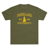 Pineland University Triblend Athletic Shirt T-Shirt Printify Tri-Blend Military Green S 