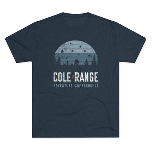 Retro Cole Range Adventure Campground Triblend Athletic Shirt T-Shirt Printify Tri-Blend Vintage Navy M 