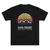 Retro Kunar Province Hiking Club Triblend Athletic Shirt T-Shirt Printify Tri-Blend Vintage Black M 