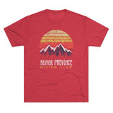 Retro Kunar Province Hiking Club Triblend Athletic Shirt T-Shirt Printify Tri-Blend Vintage Red M 