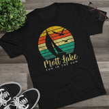 Retro Mott Lake Fun in the Sun Triblend Athletic Shirt T-Shirt Printify 