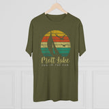 Retro Mott Lake Fun in the Sun Triblend Athletic Shirt T-Shirt Printify 