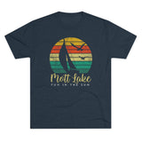 Retro Mott Lake Fun in the Sun Triblend Athletic Shirt T-Shirt Printify Tri-Blend Vintage Navy M 