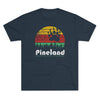 Retro Pineland Resistance Forces Triblend Athletic Shirt T-Shirt Printify Tri-Blend Vintage Navy S 