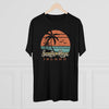 Retro Santa Rosa Tropical Island Triblend Athletic Shirt T-Shirt Printify 