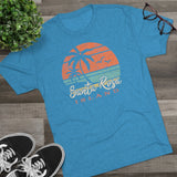 Retro Santa Rosa Tropical Island Triblend Athletic Shirt T-Shirt Printify 