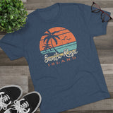 Retro Santa Rosa Tropical Island Triblend Athletic Shirt T-Shirt Printify 