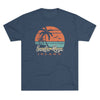 Retro Santa Rosa Tropical Island Triblend Athletic Shirt T-Shirt Printify Tri-Blend Indigo M 